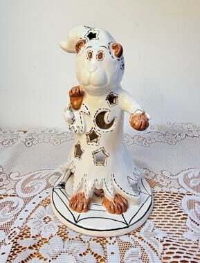 Blue Sky Heather Goldminc Clayworks Ghost Bear Halloween Ceramic Figurine -Readw